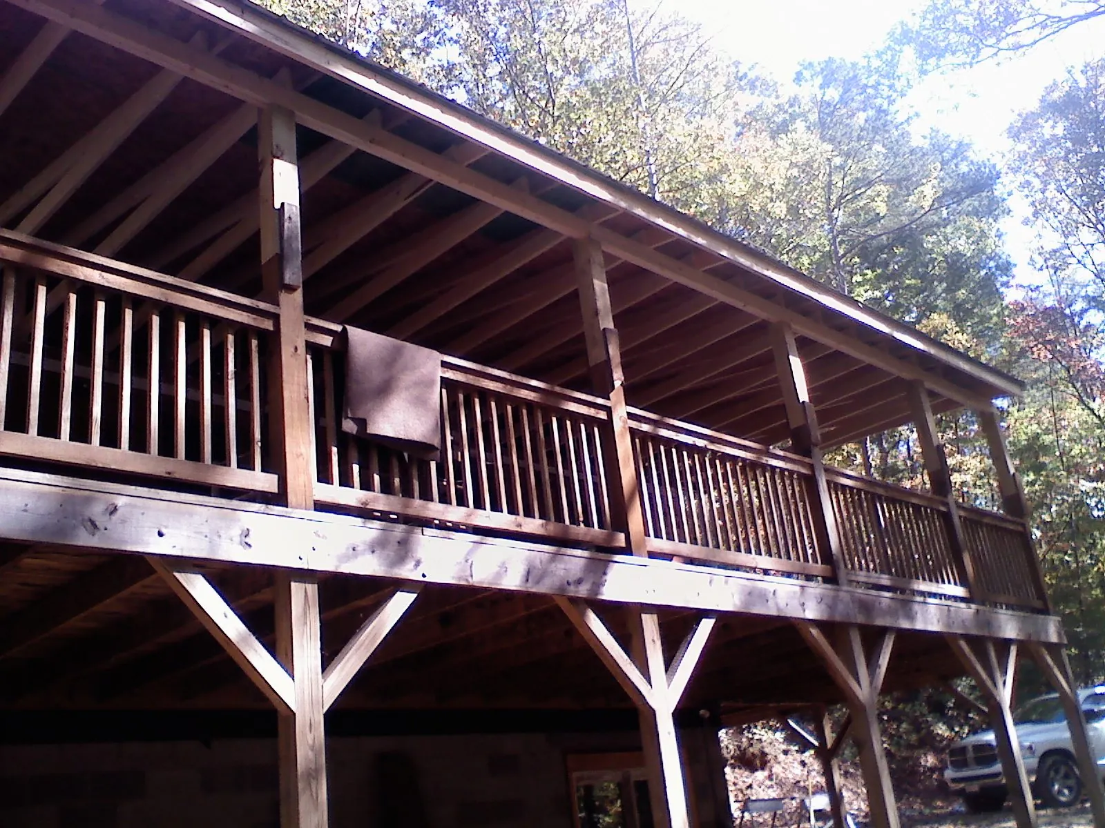 Timber framing under a new elevated porch and deck — Roof Leak Repair in Dana Point by Roofing Brothers